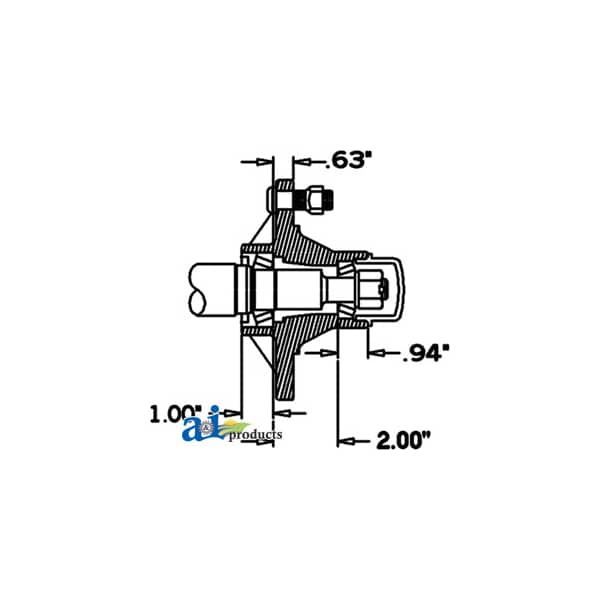 Hub & Spindle Assy. (5 Stud) 6.4" x12.4" x4.8"